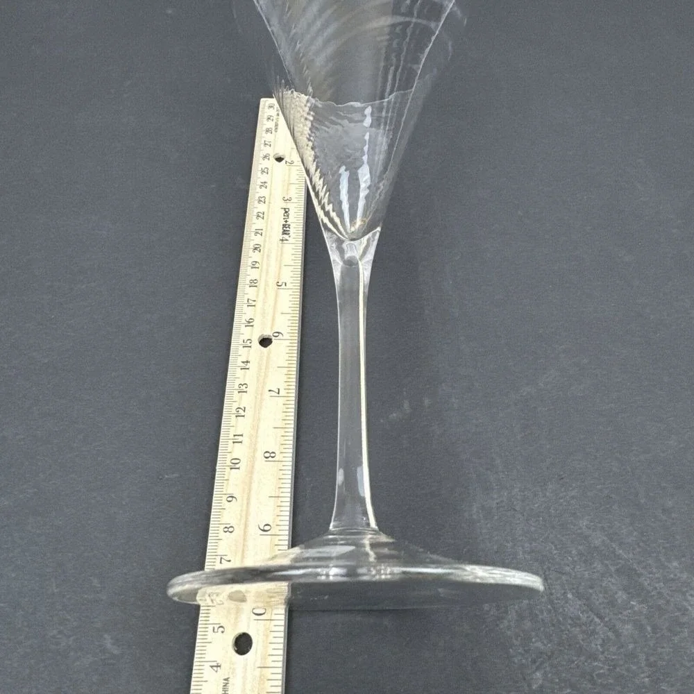 Crystal Champagne Flutes (Set‎ of 4) - Handmade - Romanian - Vintage